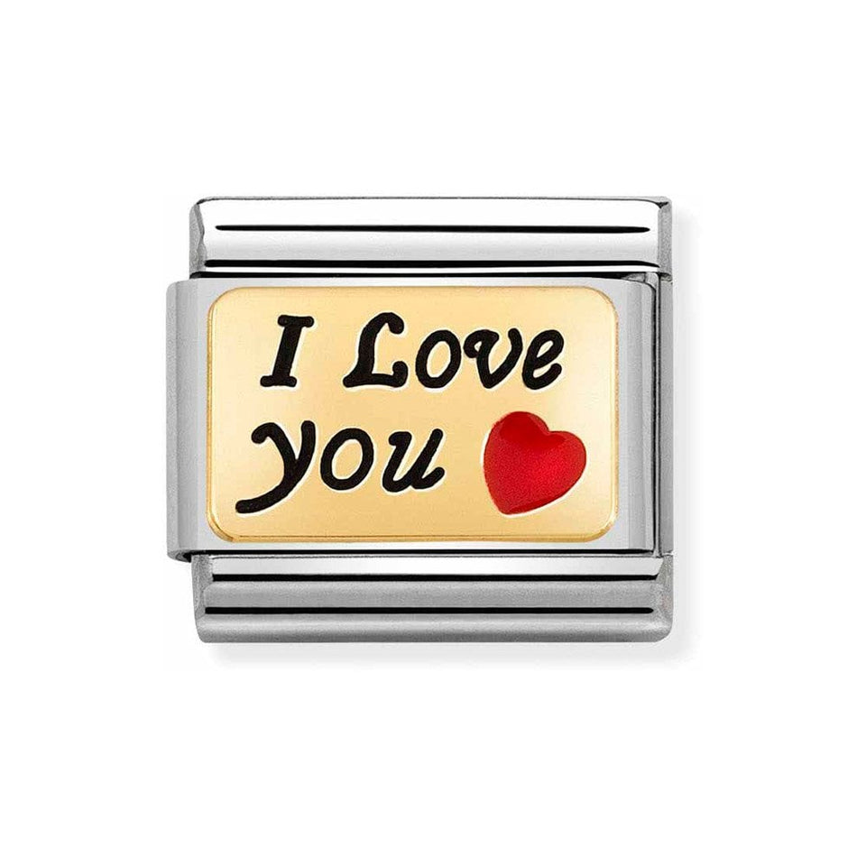 Nomination CLASSIC Gold 'I LOVE YOU' Heart Charm