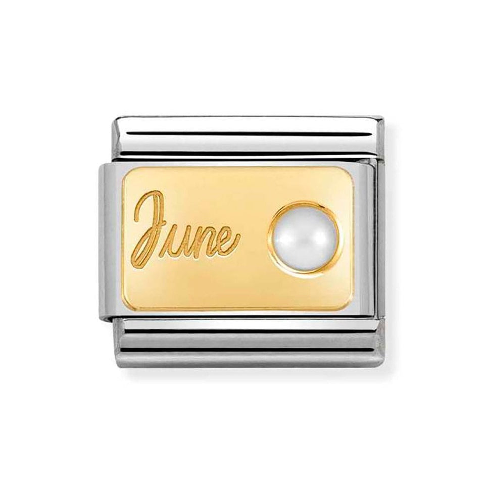 Nomination CLASSIC Gold June Birthstone Charm (White Pearl)