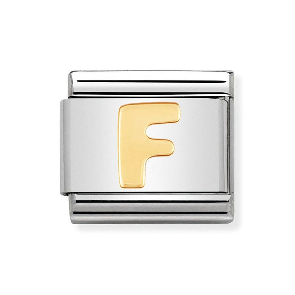 Nomination CLASSIC Gold Letter 'F' Charm