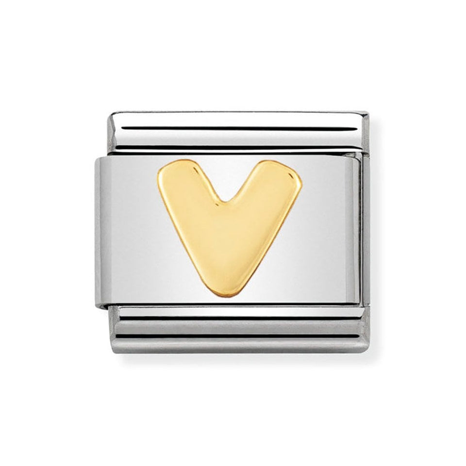 Nomination CLASSIC Gold Letter 'V' Charm