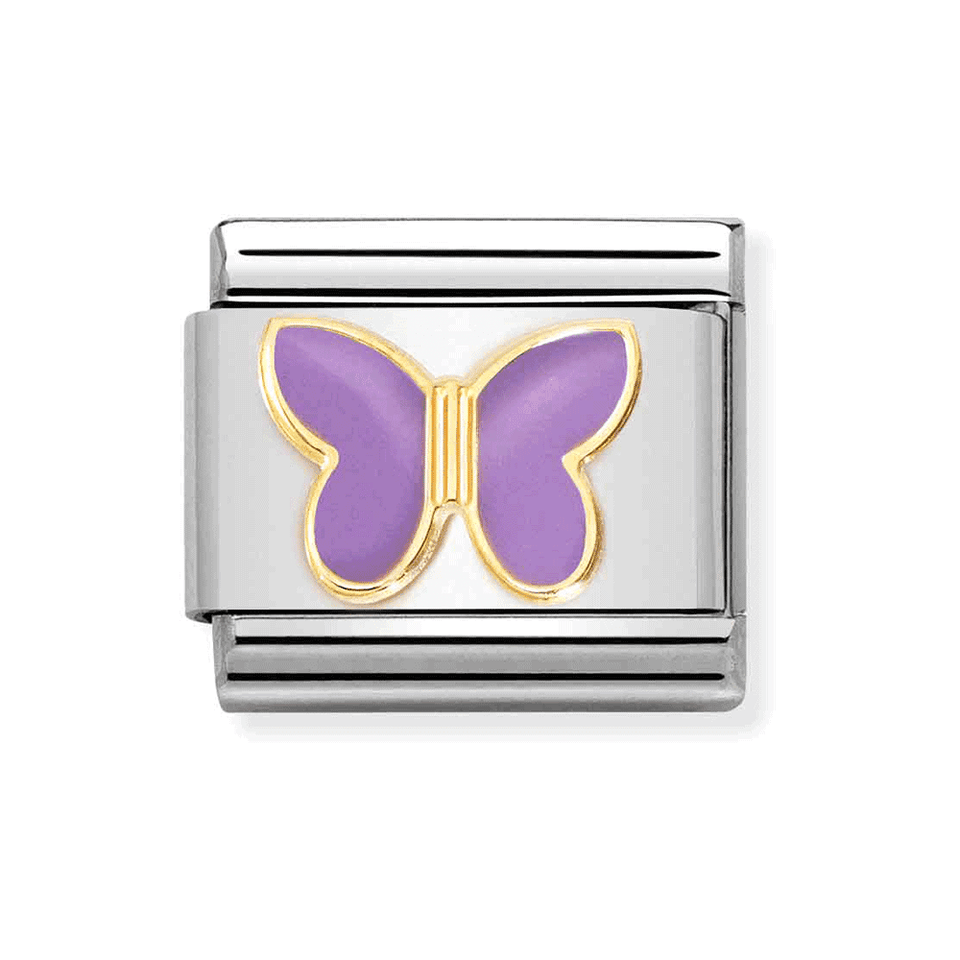 Nomination CLASSIC Gold Lilac Butterfly Charm