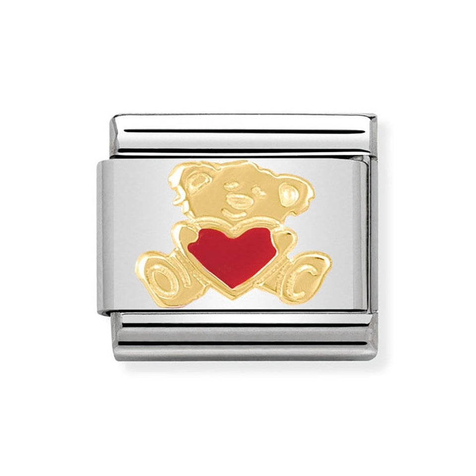 Nomination CLASSIC Gold Love Bear & Heart Charm