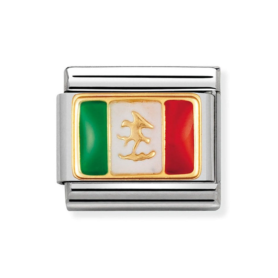 Nomination CLASSIC Gold Mexico Flag Charm