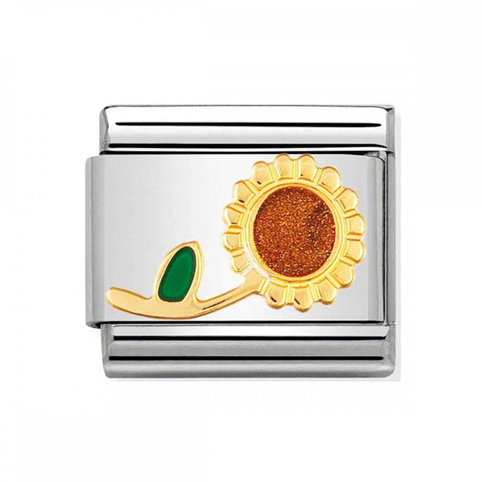 Nomination CLASSIC Gold Nature Sunflower Stem Charm