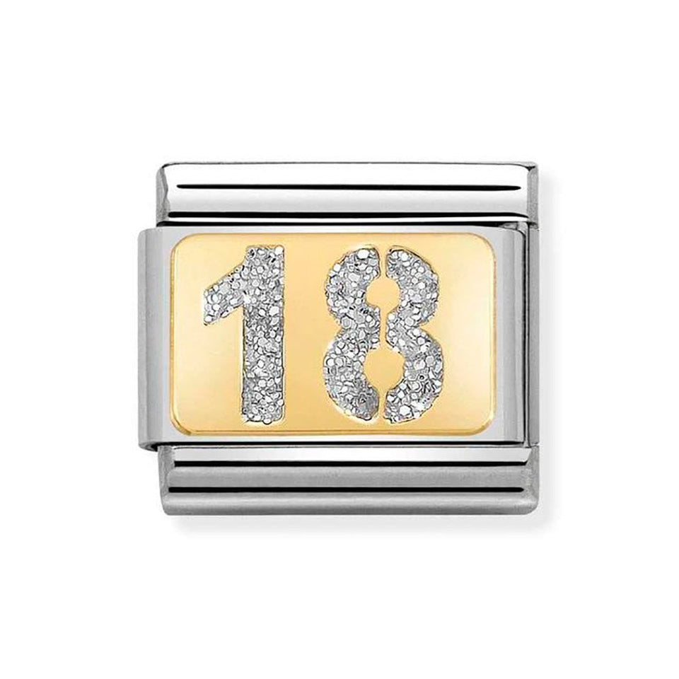 Nomination CLASSIC Gold Number '18' Glitter Charm