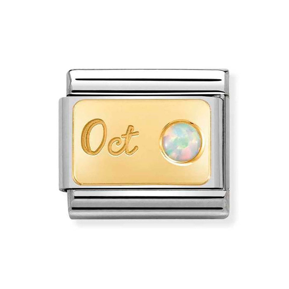 Nomination CLASSIC Gold October Birthstone Charm (White Opal)