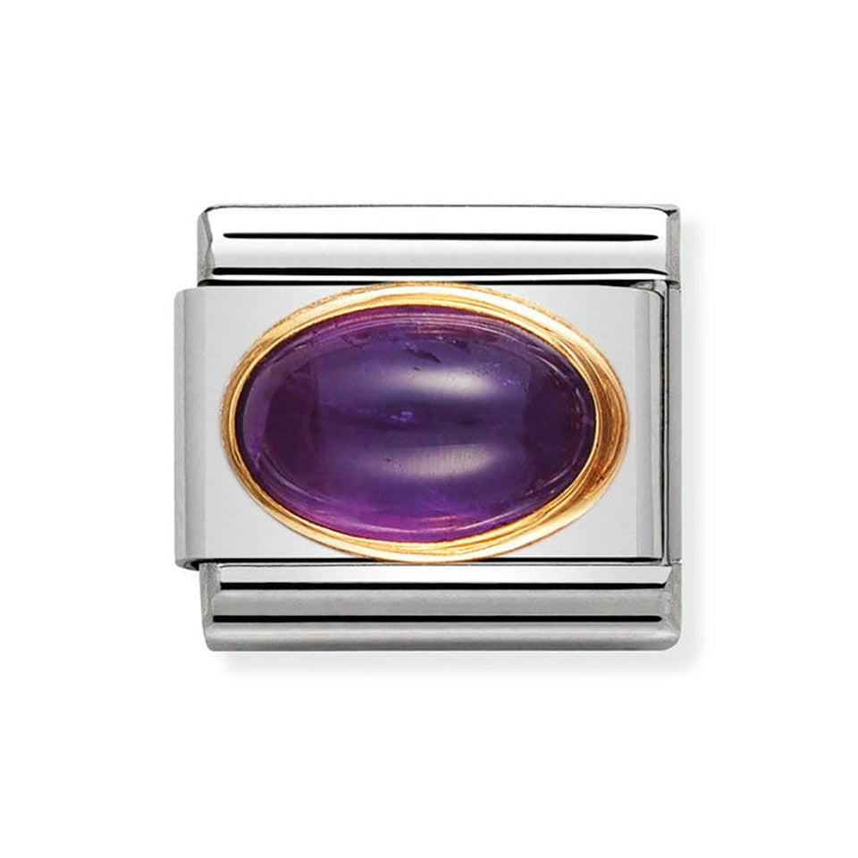 Nomination CLASSIC Gold Oval Amethyst Charm