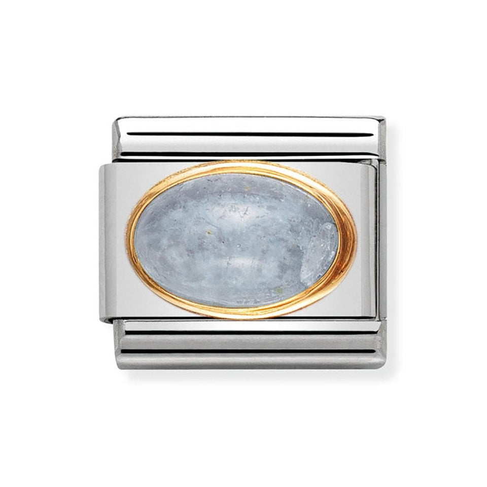 Nomination CLASSIC Gold Oval Aquamarine Charm