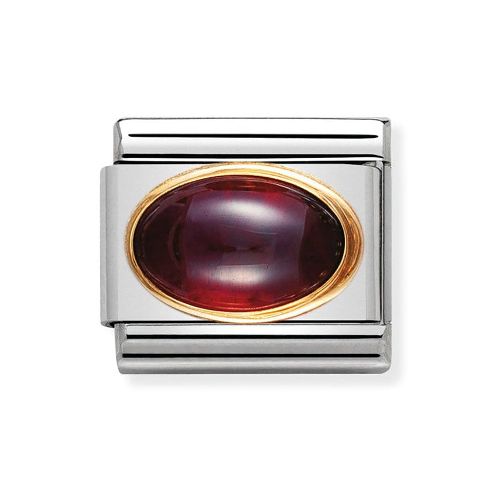 Nomination CLASSIC Gold Oval Garnet Charm
