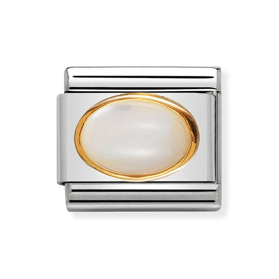 Nomination CLASSIC Gold Oval Mother of Pearl Charm