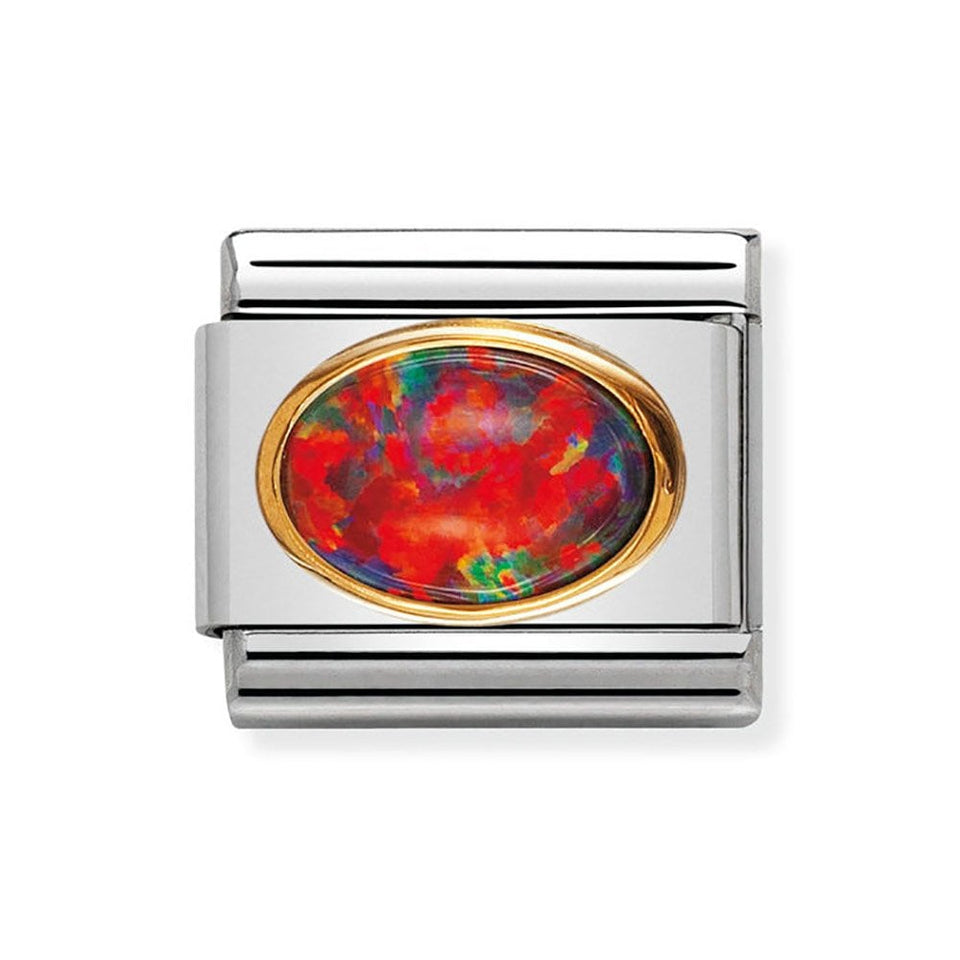 Nomination CLASSIC Gold Oval Red Opal Charm