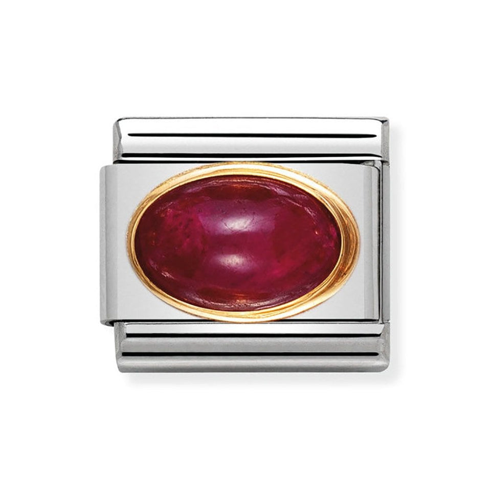 Nomination CLASSIC Gold Oval Ruby Charm