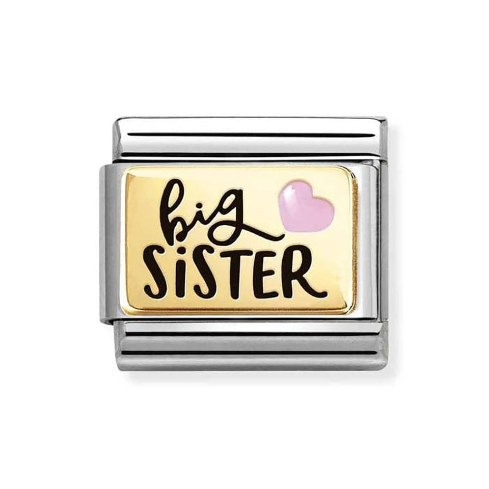 Nomination CLASSIC Gold Pink Big Sister Charm