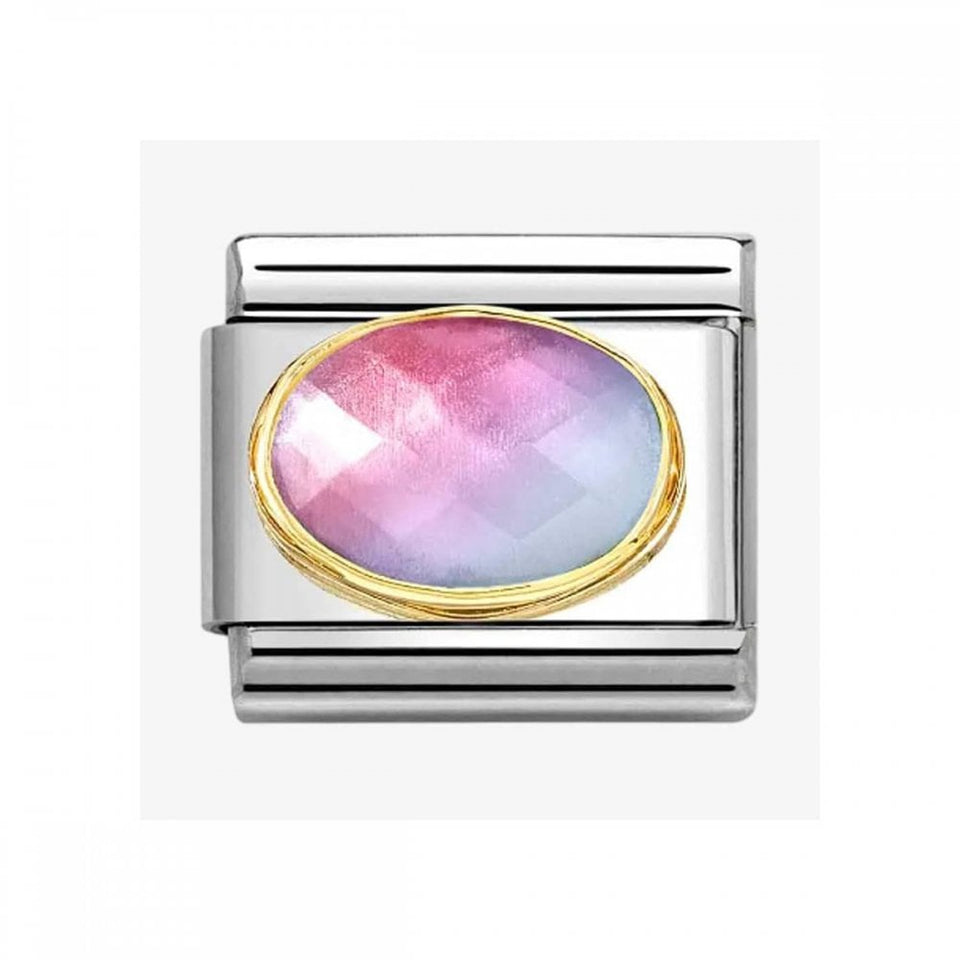 Nomination CLASSIC Gold Pink-Blue Stone Charm