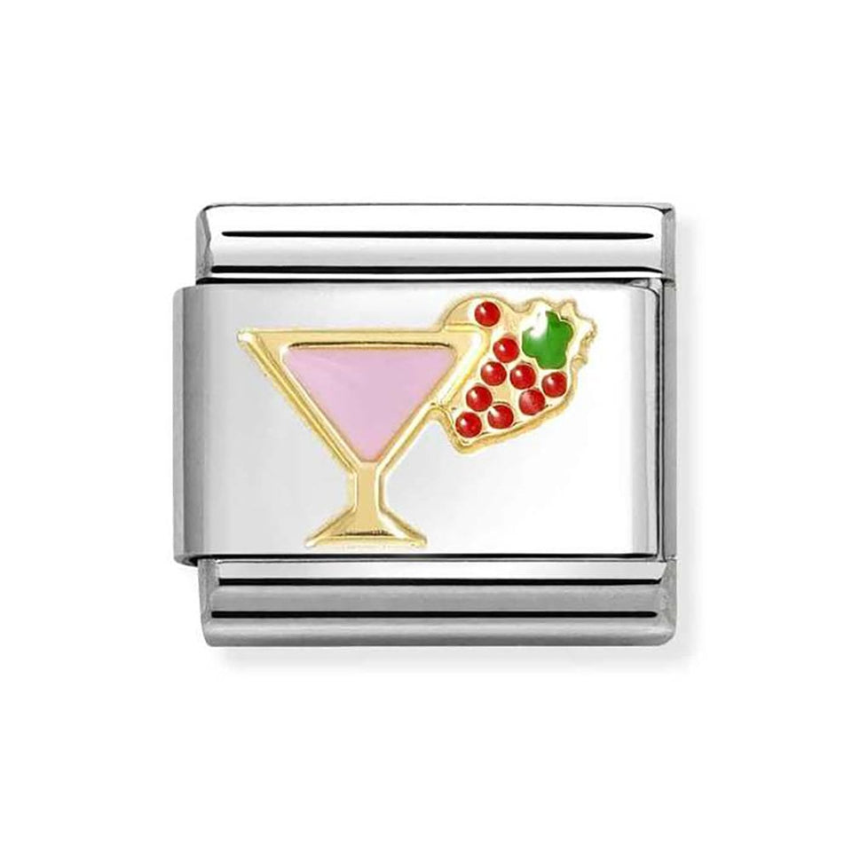 Nomination CLASSIC Gold Pink Cocktail Charm