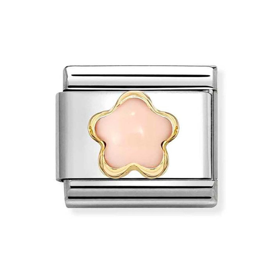 Nomination CLASSIC Gold Pink Coral Flower Charm