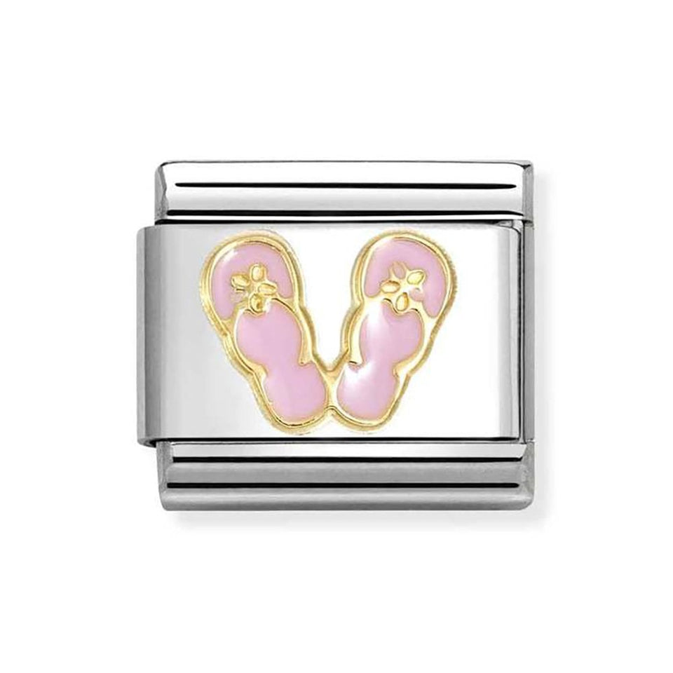 Nomination CLASSIC Gold Pink Flip Flops Charm