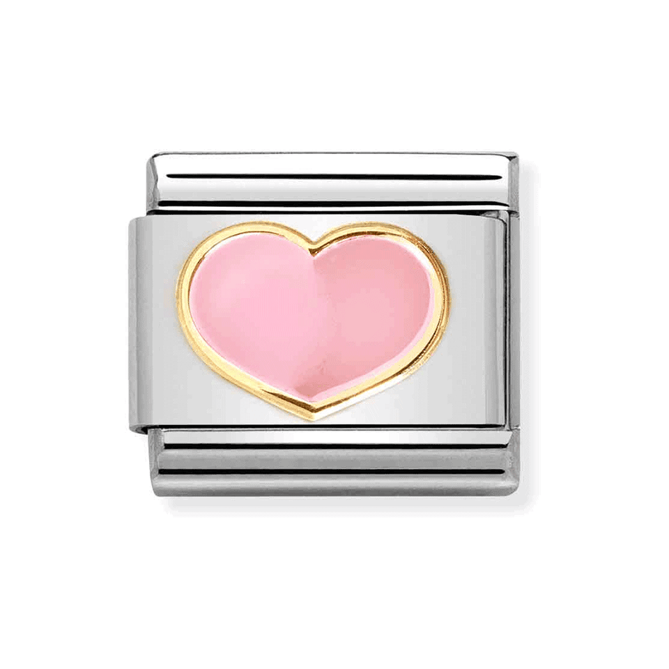 Nomination CLASSIC Gold Pink Heart Charm