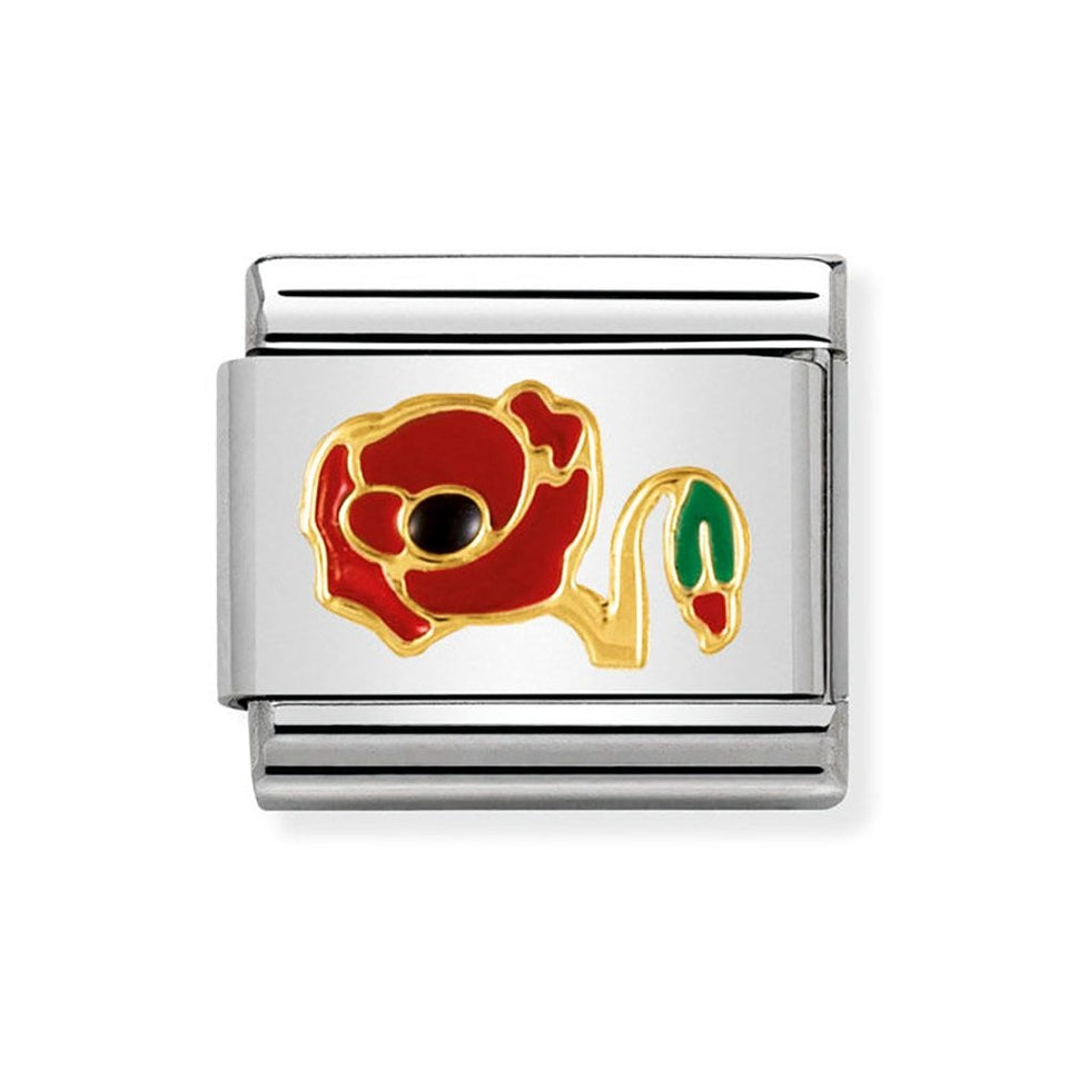 Nomination CLASSIC Gold Poppy Flower Charm