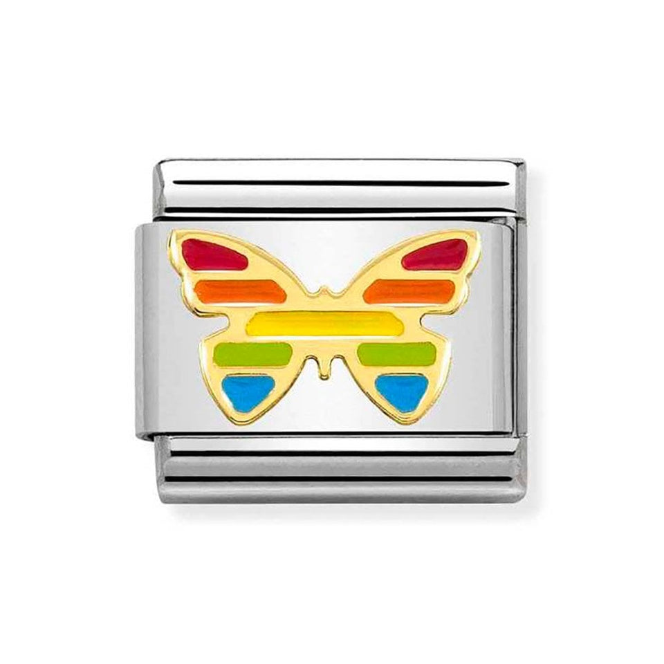 Nomination CLASSIC Gold Rainbow Butterfly Charm