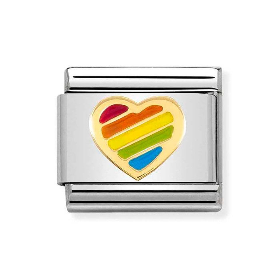 Nomination CLASSIC Gold Rainbow Heart Charm