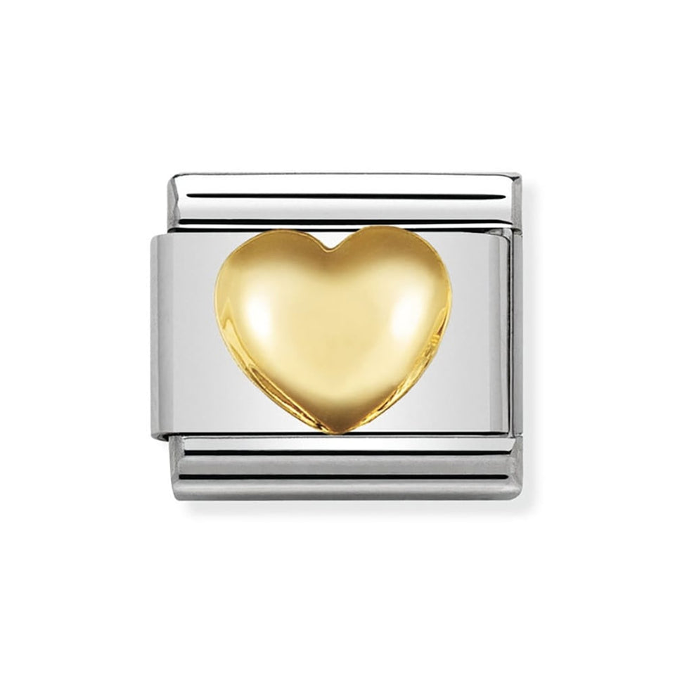 Nomination CLASSIC Gold Raised Heart Charm