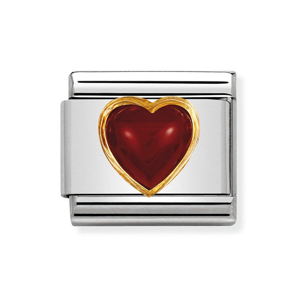 Nomination CLASSIC Gold Red Agate Heart Charm