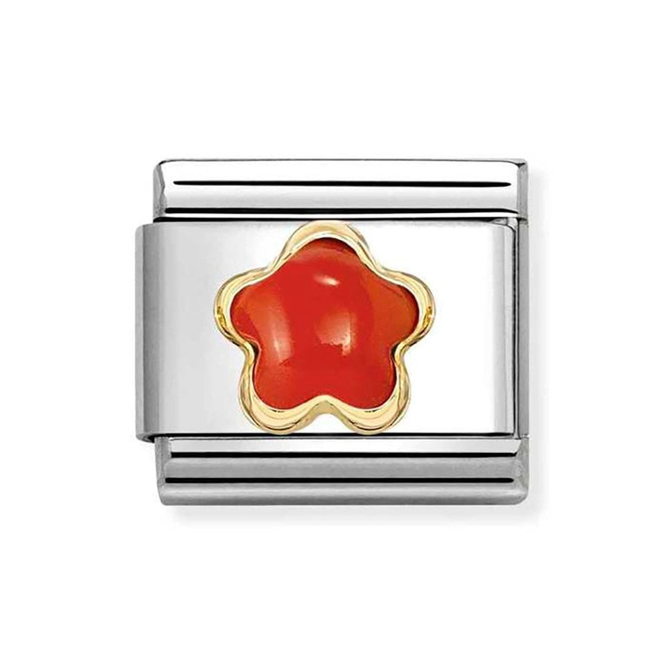 Nomination CLASSIC Gold Red Coral Flower Charm