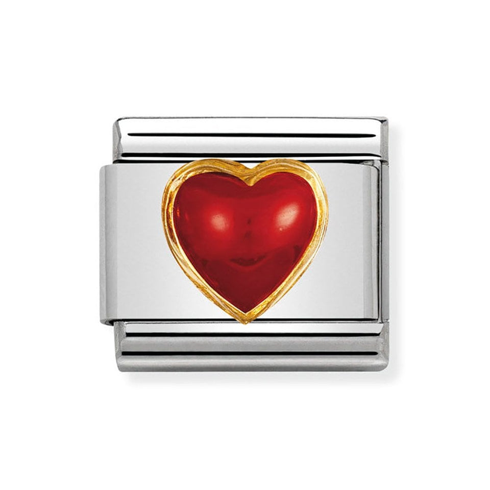 Nomination CLASSIC Gold Red Coral Heart Charm