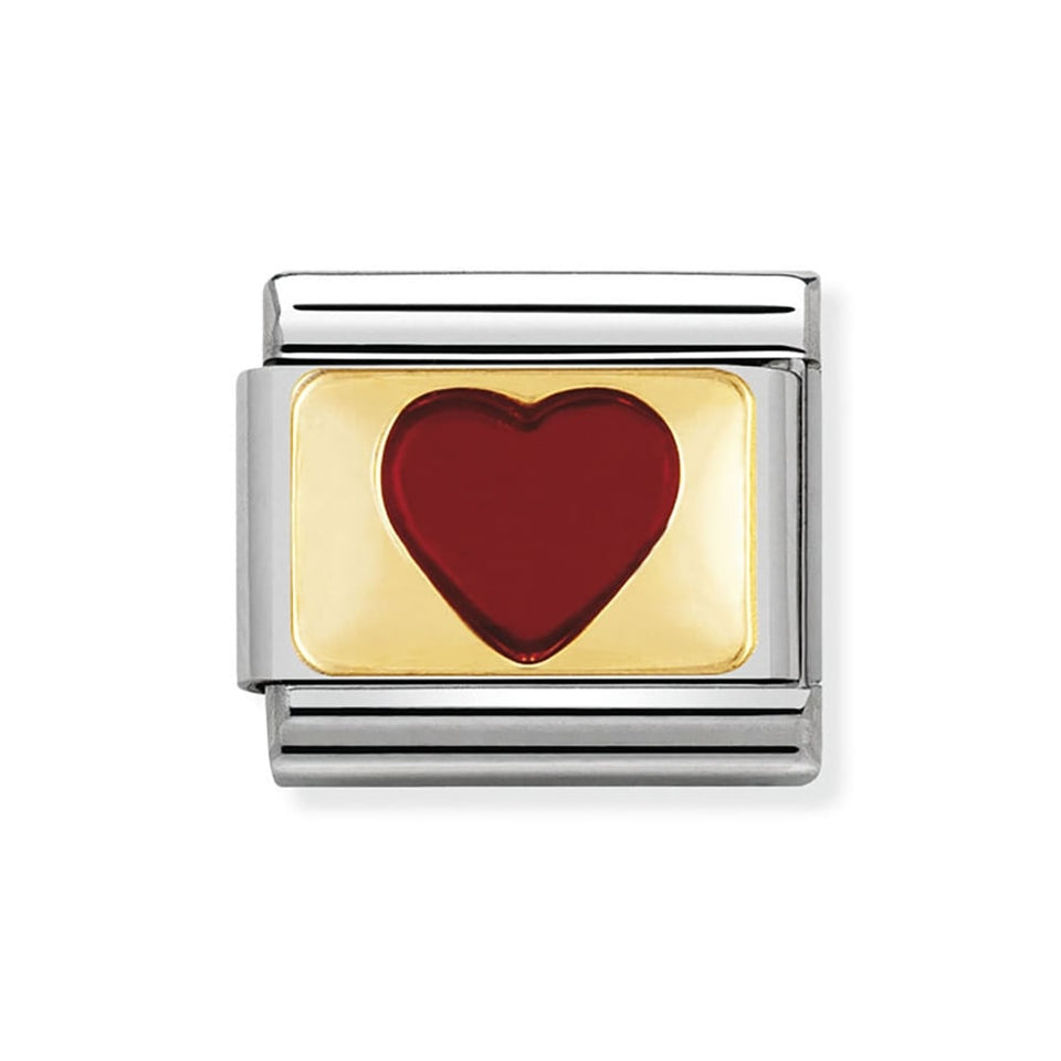 Nomination CLASSIC Gold Red Enamel Heart Charm