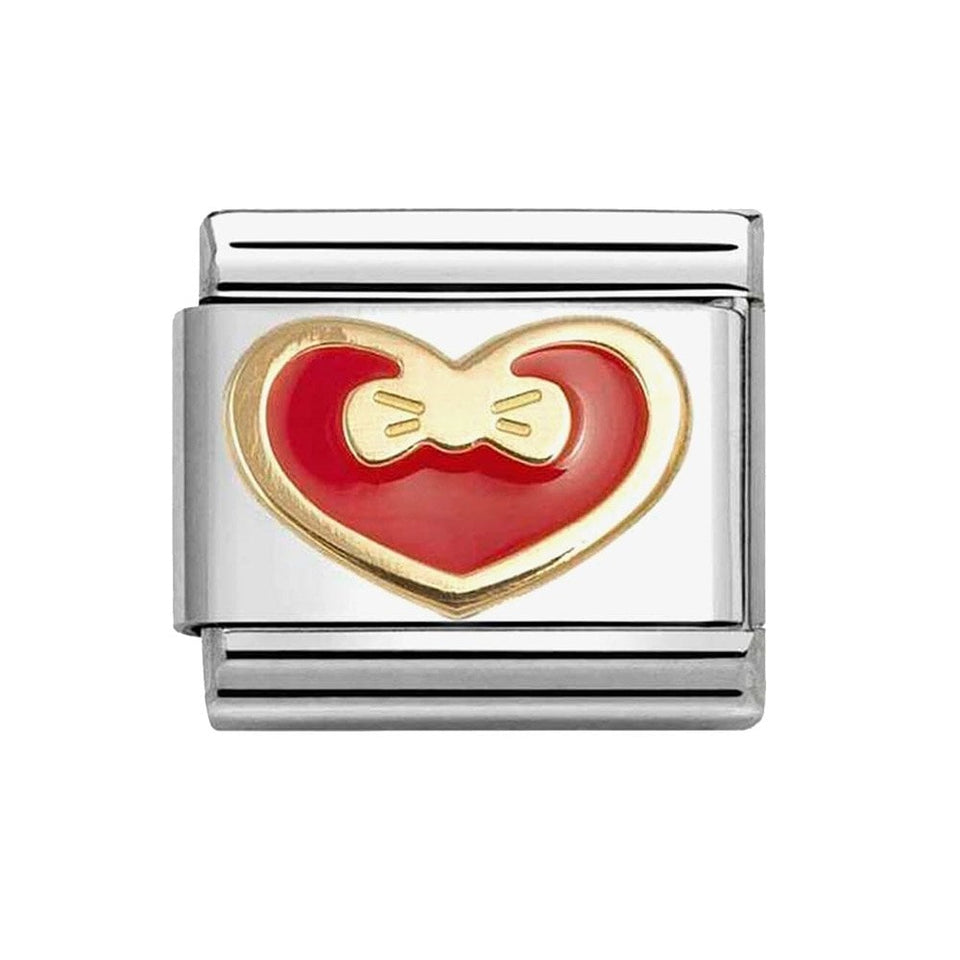 Nomination CLASSIC Gold Red Heart With Bow Charm