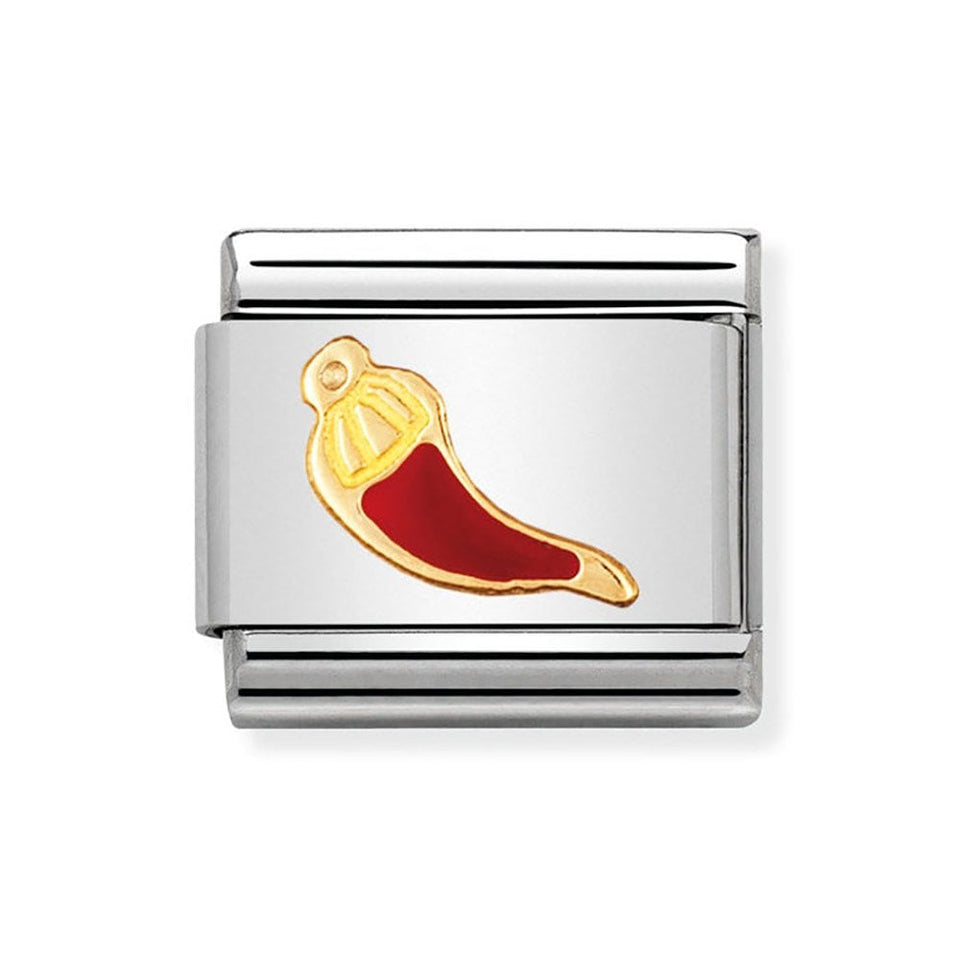 Nomination CLASSIC Gold Red Horn Charm