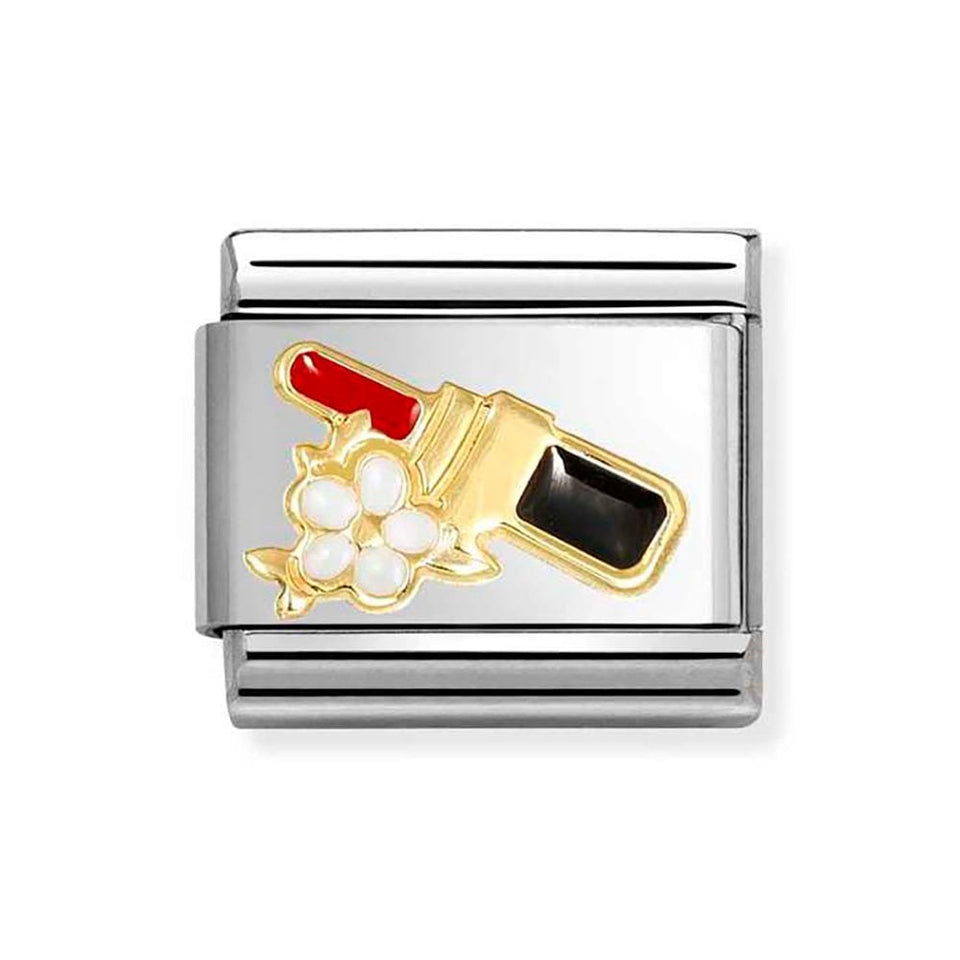 Nomination CLASSIC Gold Red Lipstick with Flower Charm