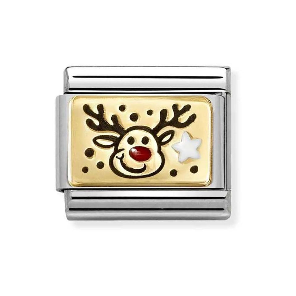 Nomination CLASSIC Gold Rudolph Santa Charm