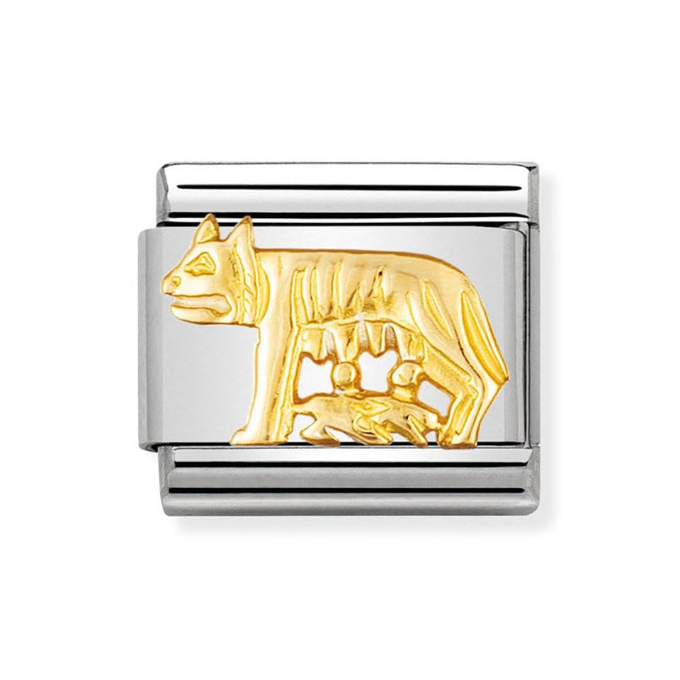 Nomination CLASSIC Gold She-Wolf Relief Charm