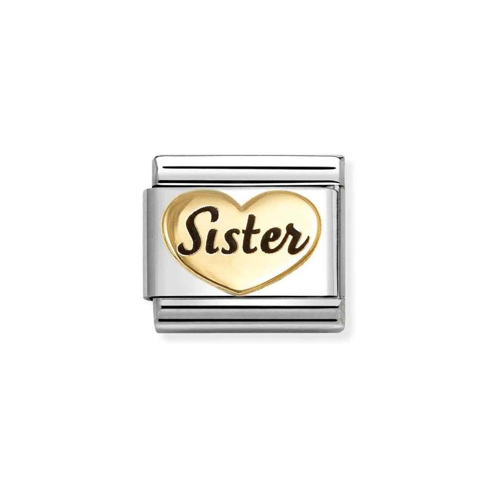Nomination CLASSIC Gold Sister Heart Charm