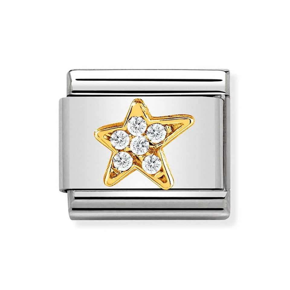 Nomination CLASSIC Gold Stone Set Star Charm