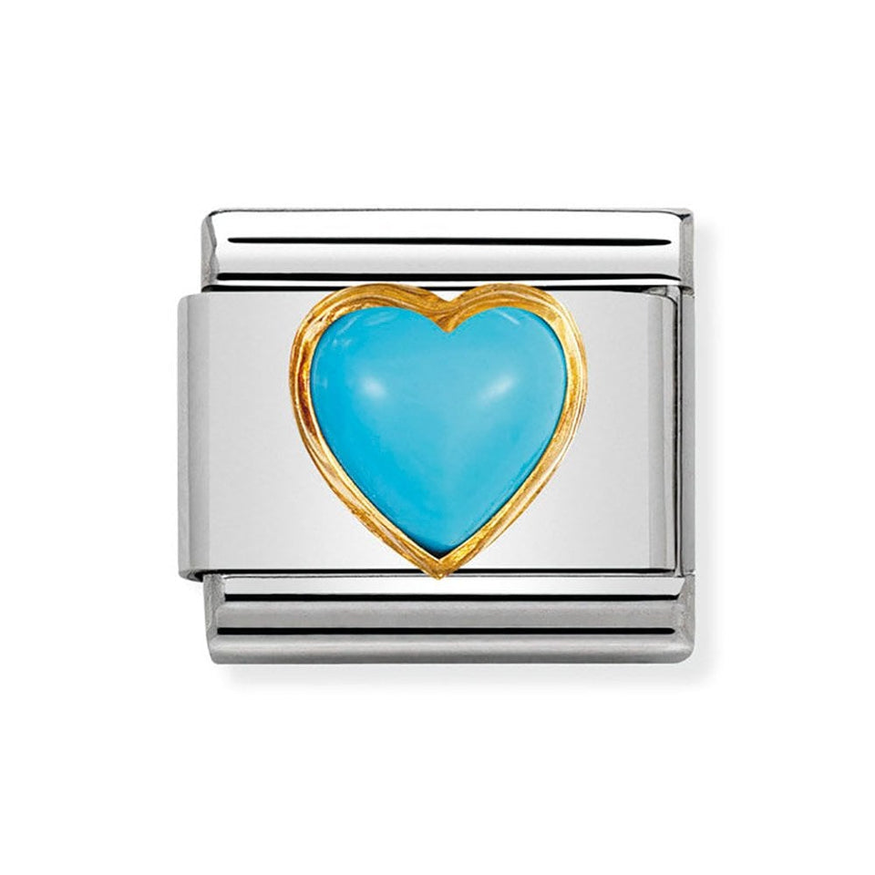 Nomination CLASSIC Gold Turquoise Heart Charm