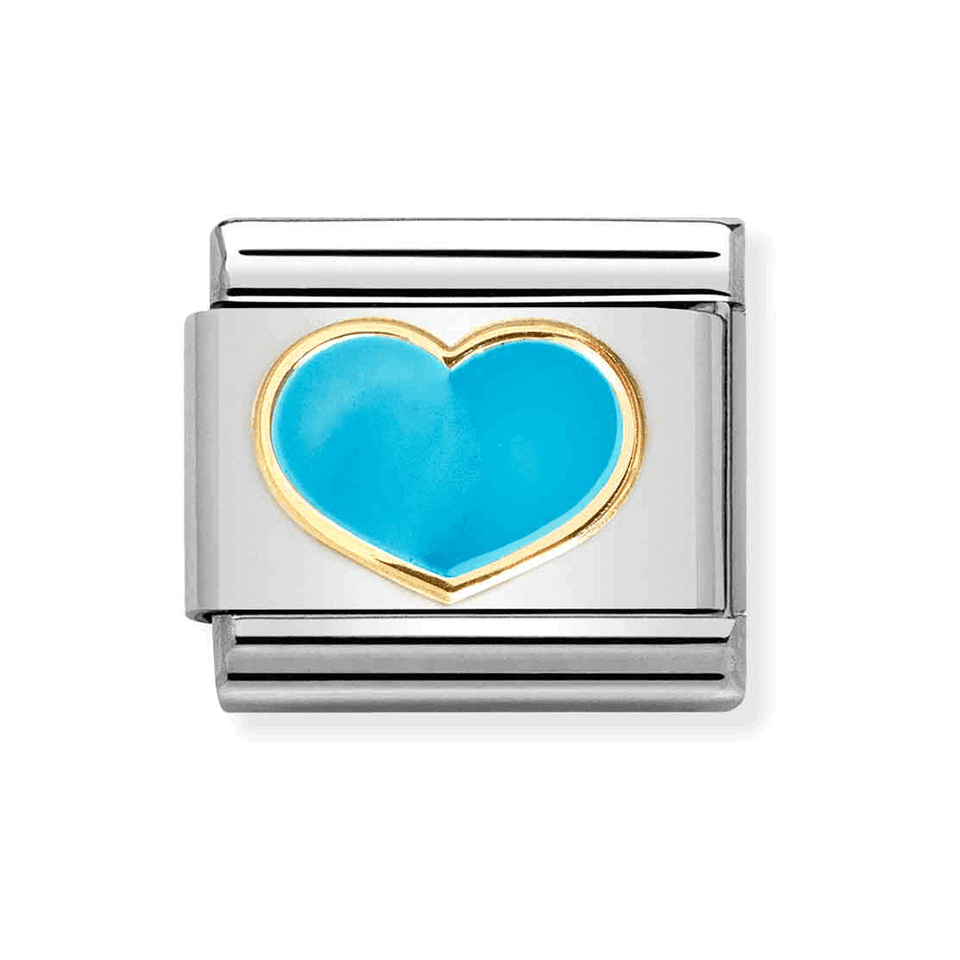 Nomination CLASSIC Gold Turquoise Heart Charm