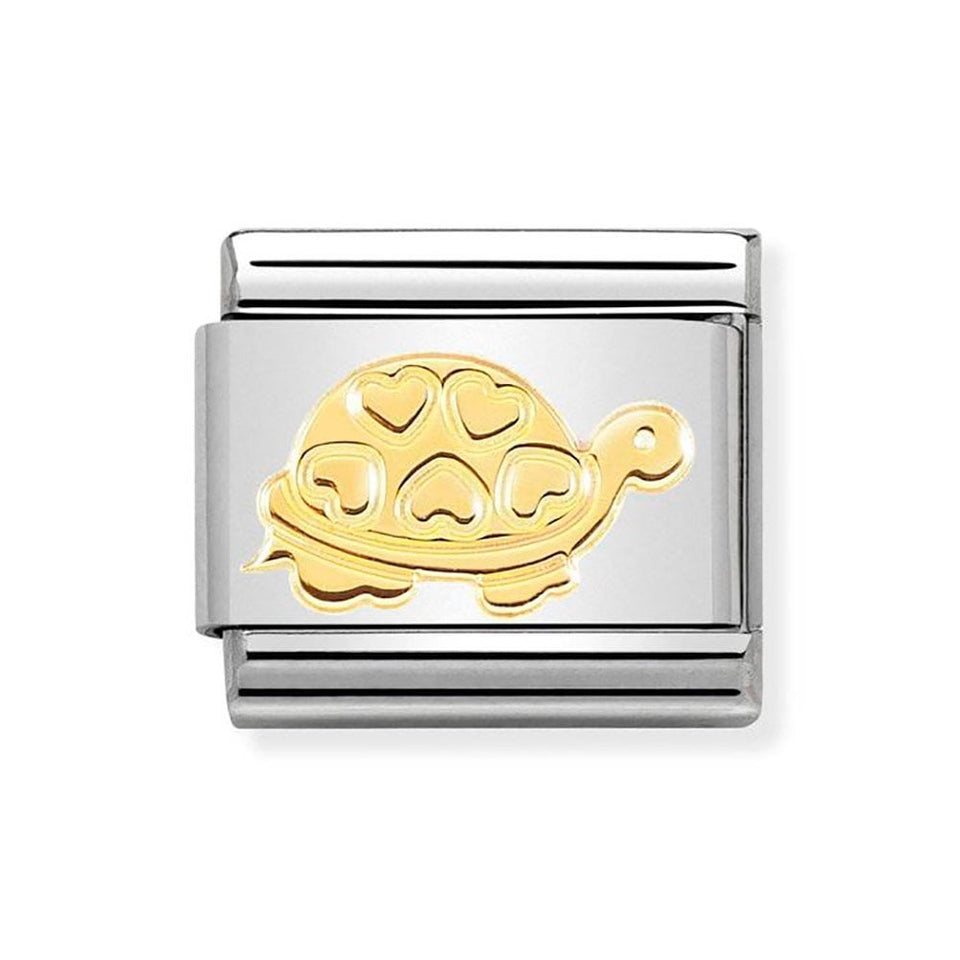 Nomination CLASSIC Gold Turtle with Hearts Charm