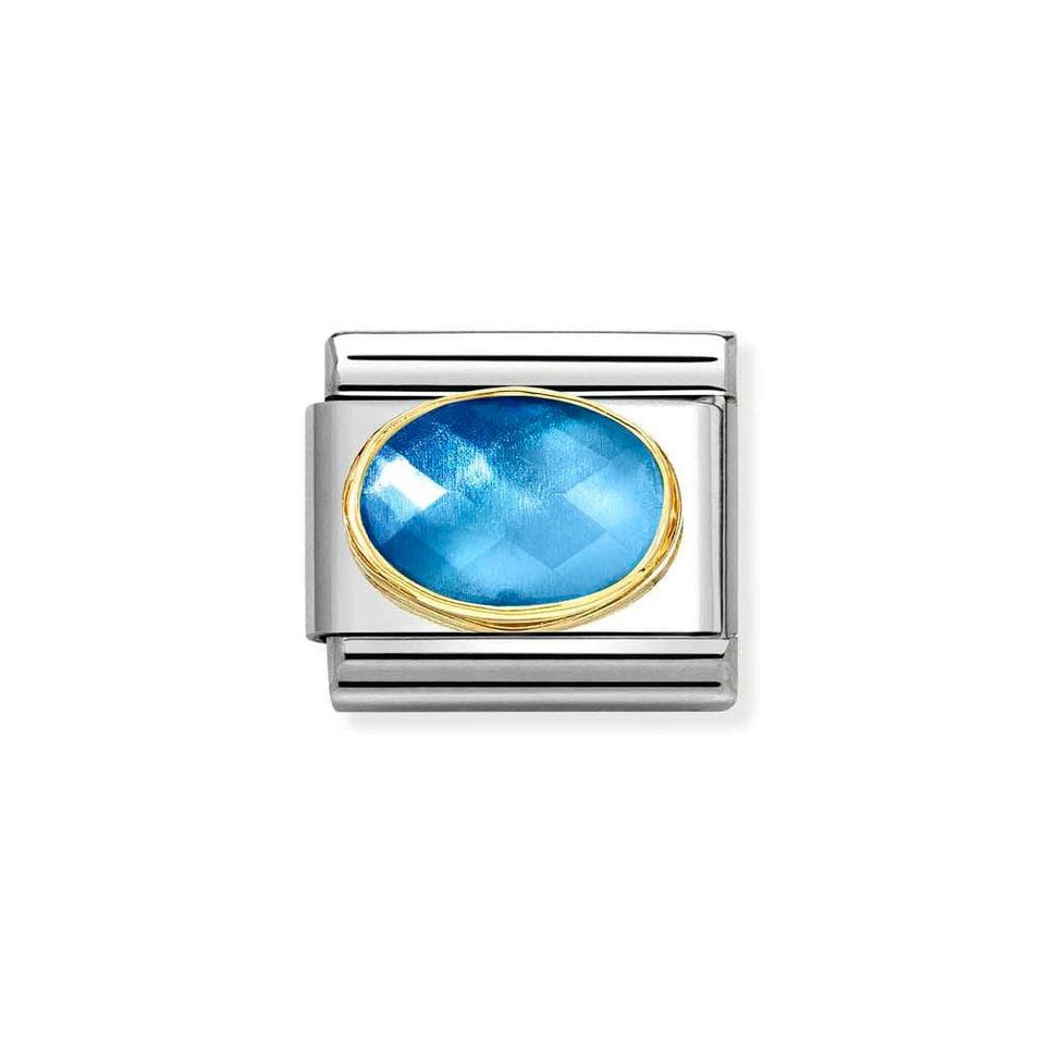Nomination CLASSIC Gold Two Tone Blue Stone Charm