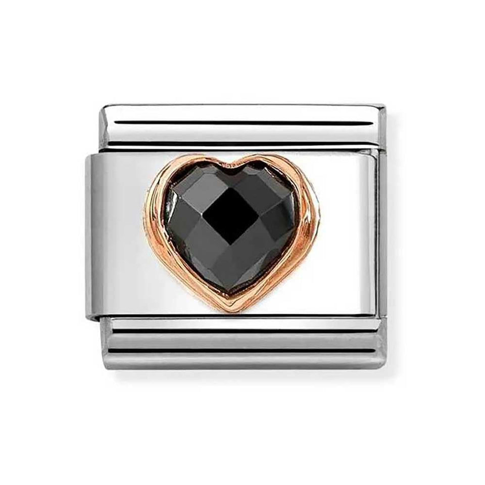 Nomination CLASSIC Rose Black CZ Heart Charm