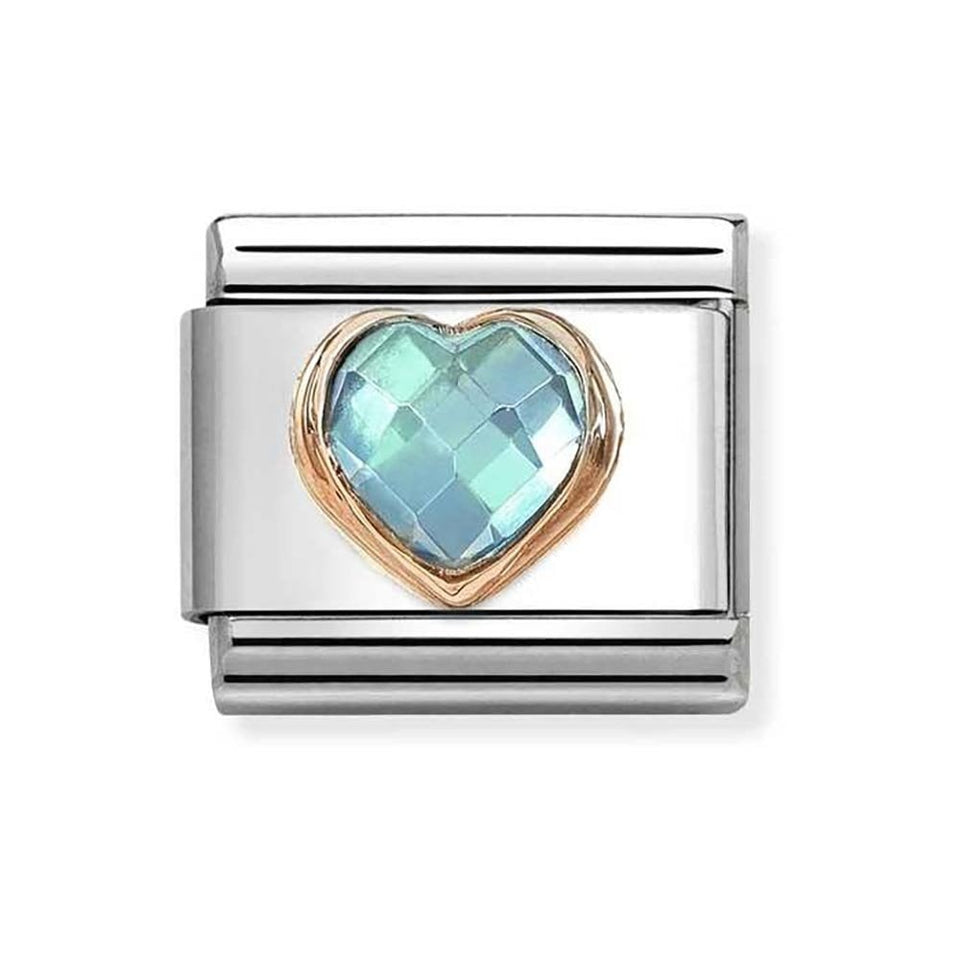 Nomination CLASSIC Rose Blue CZ Heart Charm