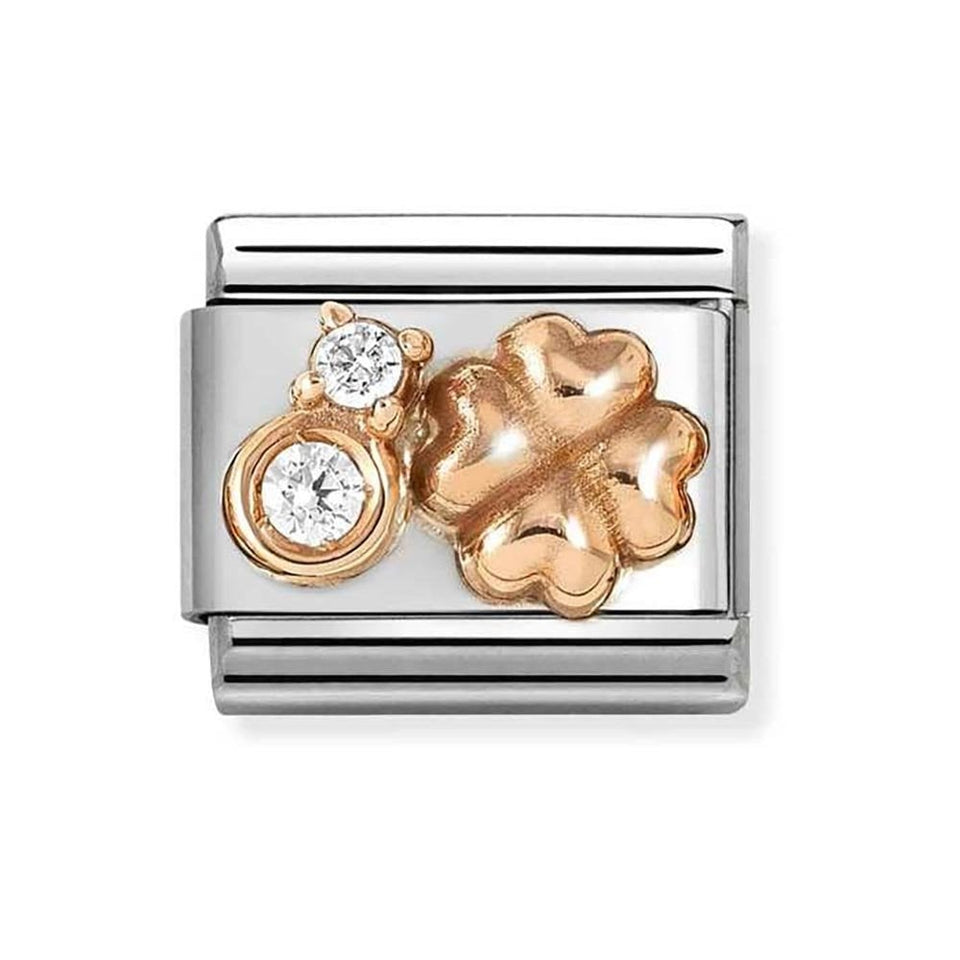 Nomination CLASSIC Rose Clover with CZ Charm