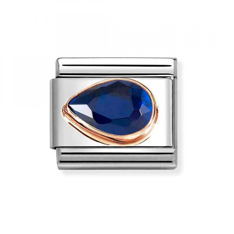 Nomination CLASSIC Rose Dark Blue Stone Drop Left Charm