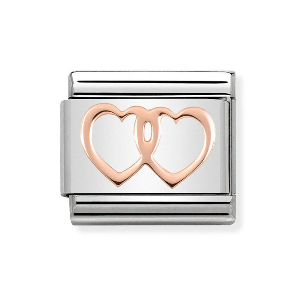 Nomination CLASSIC Rose Double Heart Charm