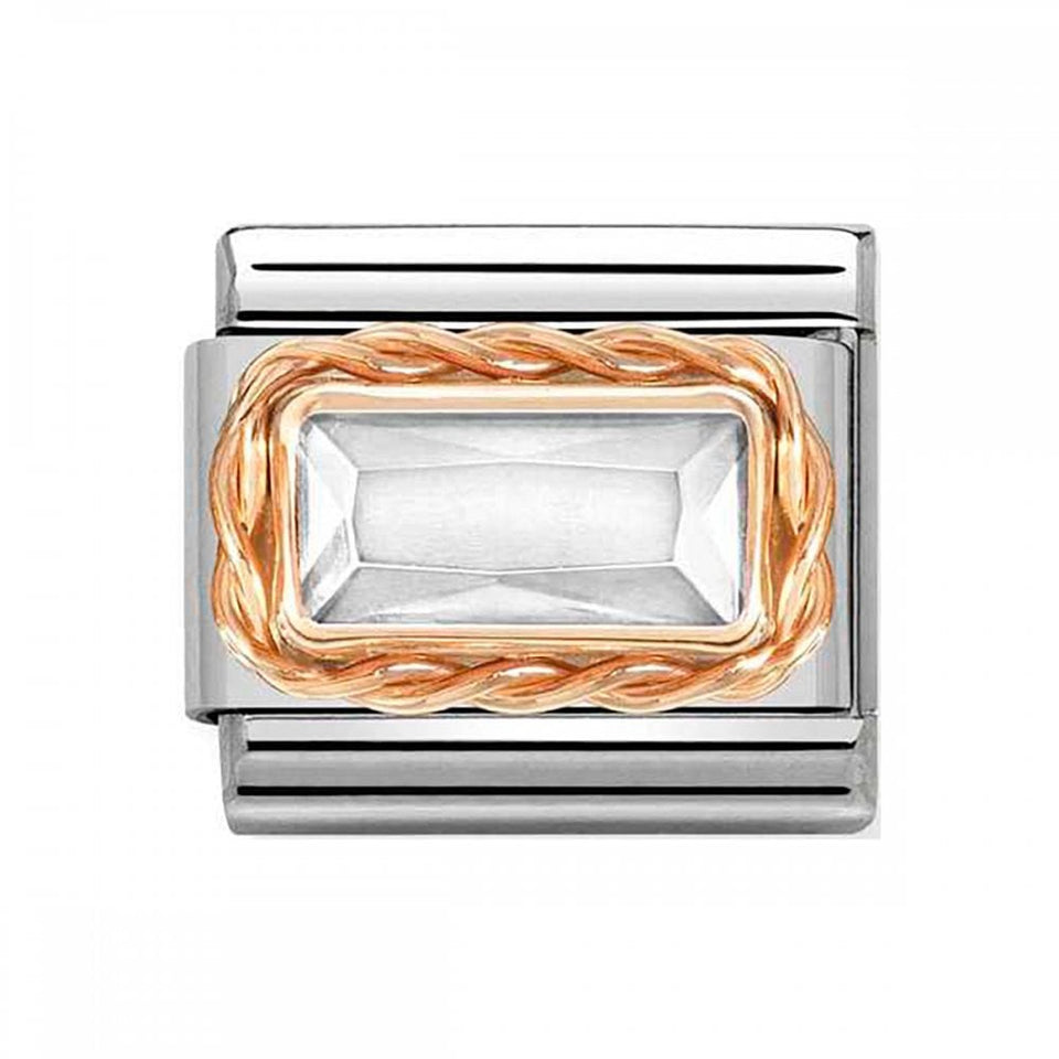 Nomination CLASSIC Rose Faceted White Baguette Charm