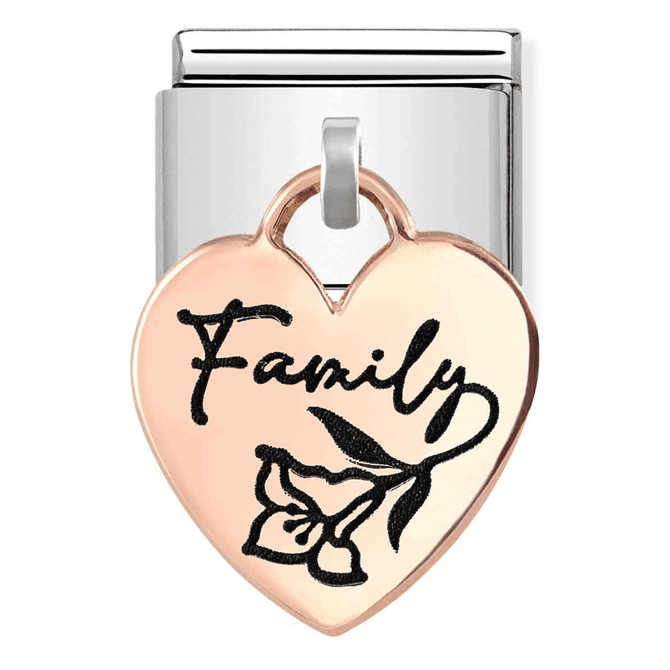 Nomination CLASSIC Rose Family Heart Drop Charm