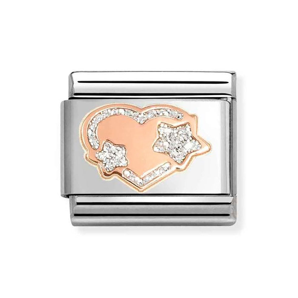 Nomination CLASSIC Rose Glitter Star Heart Charm