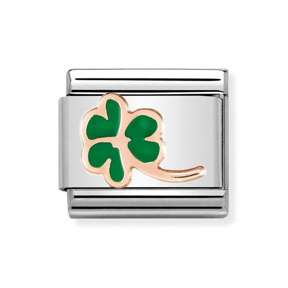 Nomination CLASSIC Rose Green Clover Charm